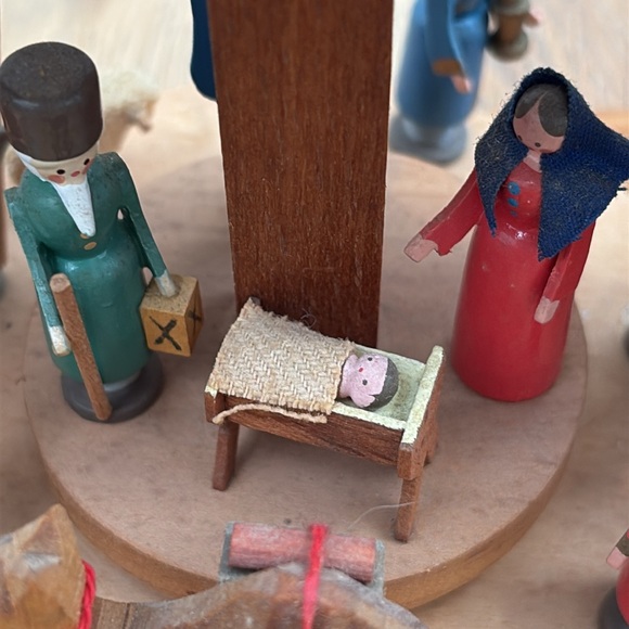 Vintage Pyramid Made in German Democratic Republic Wood Nativity Scene - Picture 3 of 13